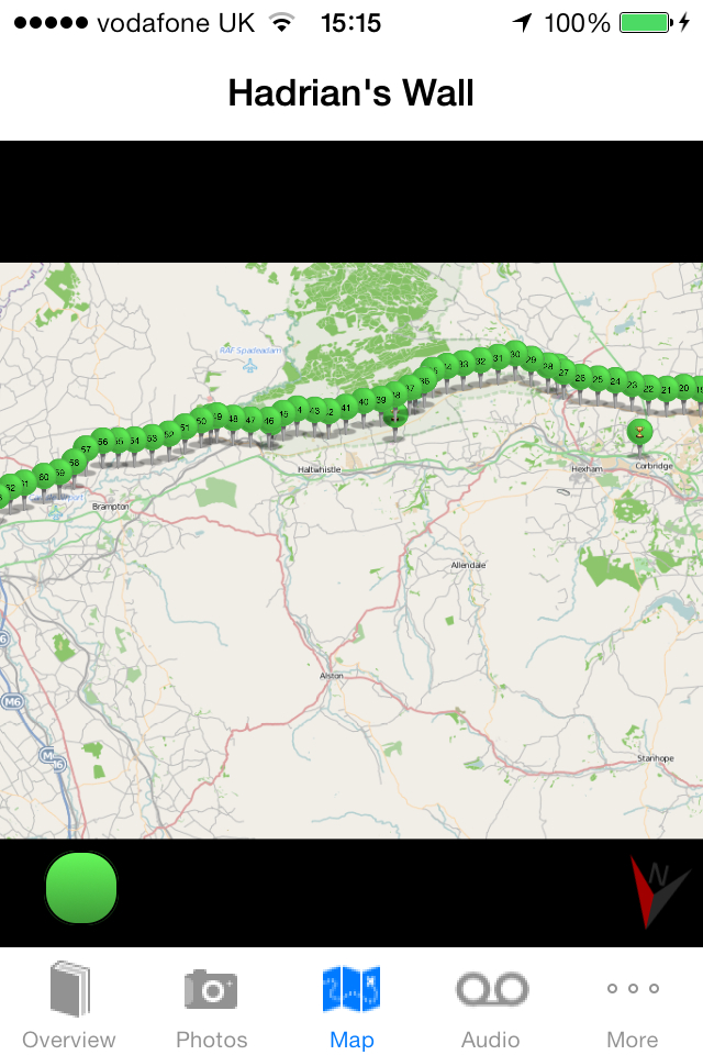 Hadrian's Wall App Map View